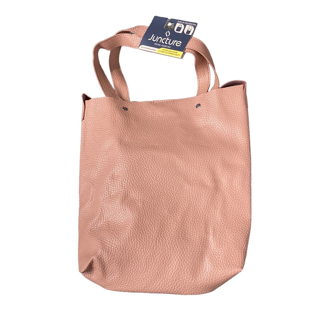 Juncture Purse or Crossbody Tote Bag with Button Clasp Closure Dusty Rose